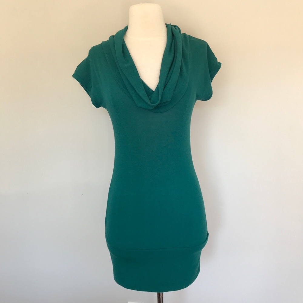 Cherish Turquoise Cowl Neck Dress